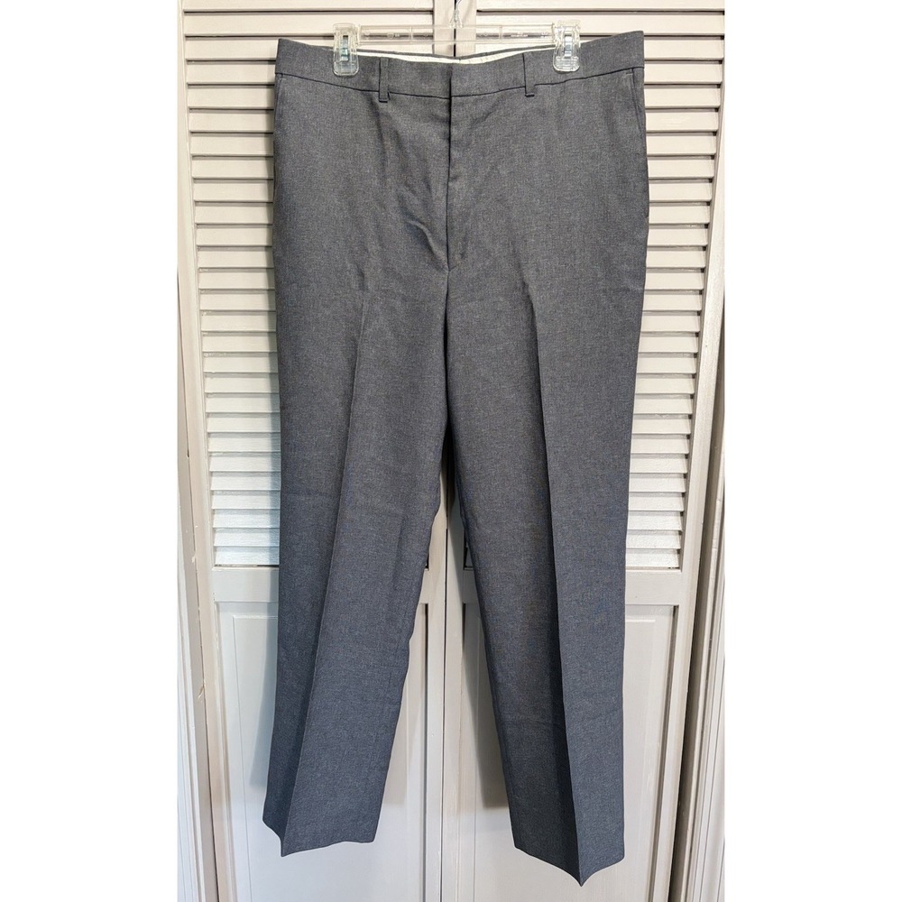 Puritan Gray Trouser Straight Leg Flat Front Dress Pant Size 12" Rise Size 36x31
